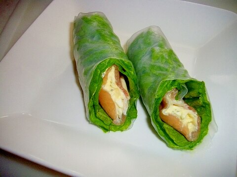 生ハムとタルタルソースの生春巻き